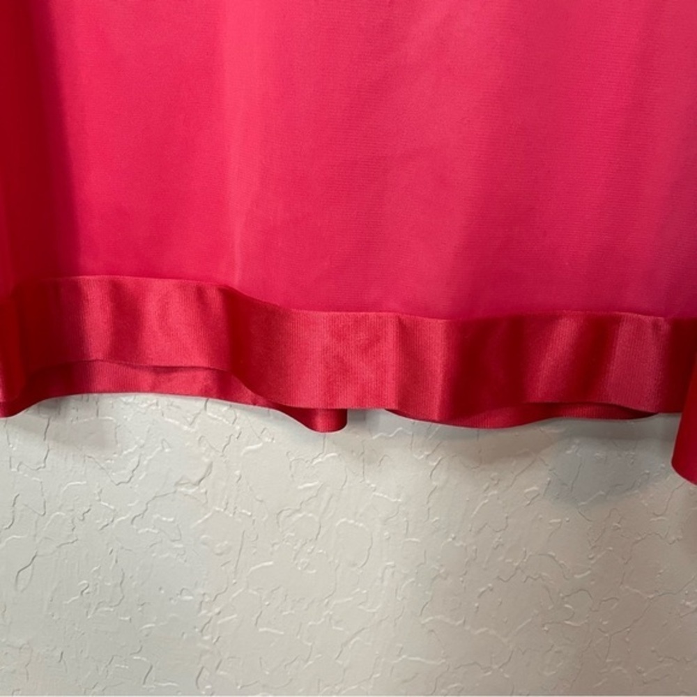 Vanity Fair Vintage Nightgown Red/Coral Midi Floral Appliqué Size Medium - Picture 5 of 8